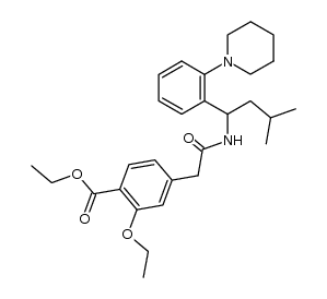 ethyl 2-ethoxy-4-[2-[[3-methyl-1-[2-(1-piperidinyl)phenyl]butyl]amino]-2-oxoethyl]-benzoate结构式