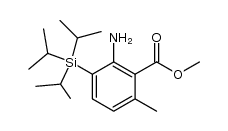 2-methoxycarbonyl-3-methyl-6-(trisopropylsilyl)aniline结构式