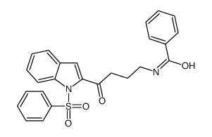 N-[4-[1-(benzenesulfonyl)indol-2-yl]-4-oxobutyl]benzamide Structure