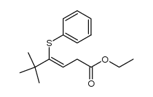 ethyl 5,5-dimethyl-4-(phenylthio)hex-3-enoate结构式