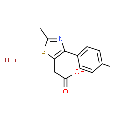 [4-(4-氟苯基)-2-甲基-1,3-噻唑-5-基]乙酸氢溴酸盐结构式