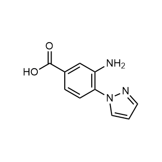 3-氨基-4-(1H-吡唑-1-基)苯甲酸结构式