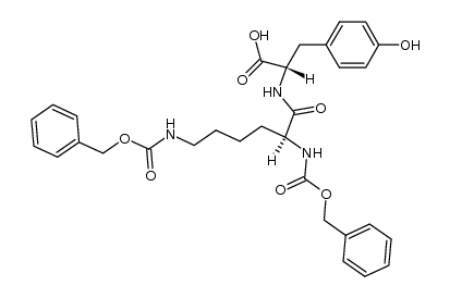 N-(N2,N6-bis-benzyloxycarbonyl-L-lysyl)-L-tyrosine Structure