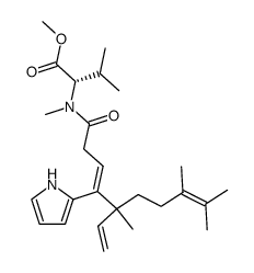 Methyl N-methyl-N-<4-(2-pyrrolyl)-5,8,9-trimethyl-5-vinyl-3,8-decadienoyl>-L-valinate Structure