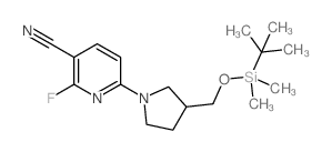 6-(3-((tert-Butyldimethylsilyloxy)methyl)-pyrrolidin-1-yl)-2-fluoronicotinonitrile structure