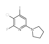 3-Chloro-2-fluoro-4-iodo-6-(pyrrolidin-1-yl)-pyridine Structure