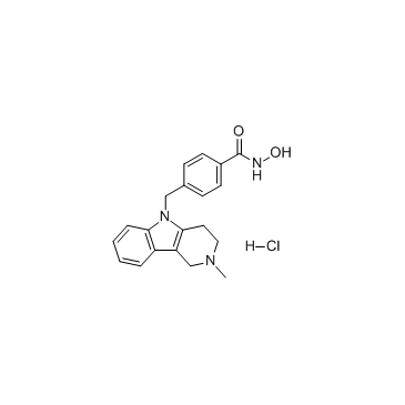 N-羟基-4-[(1,2,3,4-四氢-2-甲基-5H-吡啶并[4,3-B]吲哚-5-基)甲基]苯甲酰胺盐酸盐图片