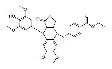 ethyl 4-[[(3aS,4S,9R,9aR)-9-(4-hydroxy-3,5-dimethoxyphenyl)-6,7-dimethoxy-1-oxo-3a,4,9,9a-tetrahydro-3H-benzo[f][2]benzofuran-4-yl]amino]benzoate结构式