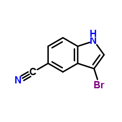3-Bromo-1H-indole-5-carbonitrile结构式