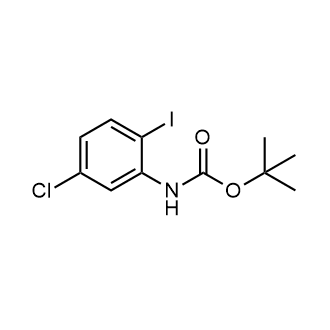 (5-氯-2-碘苯基)氨基甲酸叔丁酯结构式