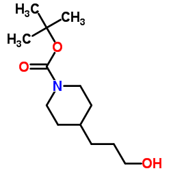 N-Boc-4-(3'-羟丙基)-哌啶结构式