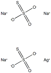 trisodium bis[monothiosulphato(2-)-S]argentate(3-)结构式