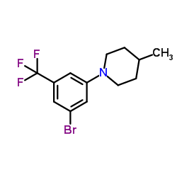 1-[3-Bromo-5-(trifluoromethyl)phenyl]-4-methylpiperidine结构式