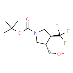 反式-3-(羟甲基)-4-(三氟甲基)吡咯烷-1-羧酸叔丁酯结构式