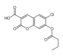 7-(Butyryloxy)-6-chloro-2-oxo-2H-chromene-3-carboxylic acid Structure