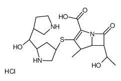 (4R,5S,6S)-6-[(1R)-1-hydroxyethyl]-3-[(3S,5S)-5-[(R)-hydroxy-[(3R)-pyrrolidin-3-yl]methyl]pyrrolidin-3-yl]sulfanyl-4-methyl-7-oxo-1-azabicyclo[3.2.0]hept-2-ene-2-carboxylic acid,hydrochloride结构式