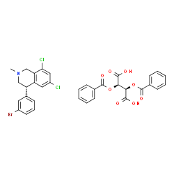 (4S)-4-(3-溴苯基)-6,8-二氯-2-甲基-1,2,3,4-四氢异喹啉(2S,3S)-2,3-双(苯甲酰氧基)丁二酸盐图片