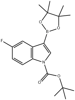 1-BOC-5-氟吲哚-3-硼酸频哪醇酯结构式