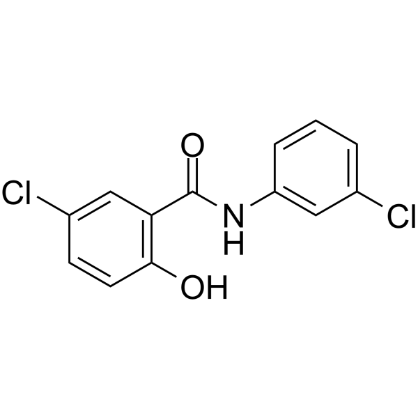 5-氯-N-(3-氯苯基)-2-羟基苯甲酰胺结构式