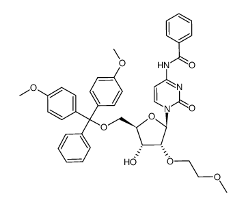 N-苯甲酰基-5'-O-[双(4-甲氧基苯基)苯基甲基]-2'-O-(2-甲氧基乙基)胞苷结构式
