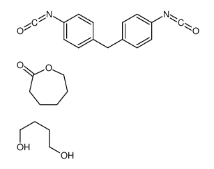2-氧杂环庚酮与1,4-丁二醇和1,1’-亚甲基二(4-异氰酸根合苯)的聚合物结构式