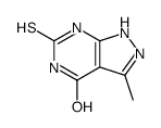 6-Mercapto-3-methyl-1,5-dihydro-pyrazolo[3,4-d]pyrimidin-4-one结构式
