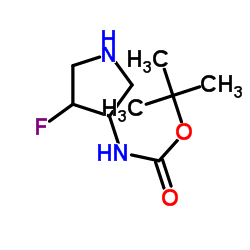 (4-氟-3-吡咯烷基)氨基甲酸叔丁酯结构式