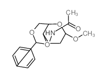3-乙酰氨基-4,6-O-亚苄基-2,3-二脱氧-α-D-阿拉伯糖基己吡喃糖苷结构式