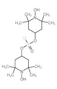 4-[chloro-[(1-hydroxy-2,2,6,6-tetramethyl-4-piperidyl)oxy]phosphoryl]oxy-1-hydroxy-2,2,6,6-tetramethyl-piperidine Structure