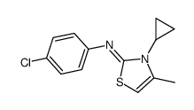 N-(4-chlorophenyl)-3-cyclopropyl-4-methyl-1,3-thiazol-2-imine Structure