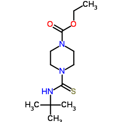 Ethyl 4-(((tert-butyl)amino)thioxomethyl)piperazinecarboxylate Structure