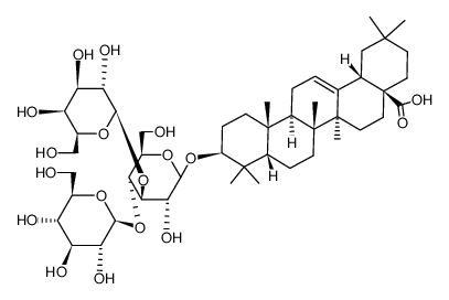 3α-[[4-O-β-D-Glucopyranosyl-3-O-β-D-galactopyranosyl-β-D-glucopyranosyl]oxy]olean-12-en-28-oic acid Structure