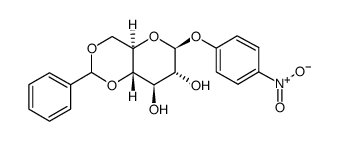 4-硝基苯基-4,6-O-苄叉-Β-D-吡喃葡萄糖苷结构式