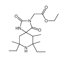 (7,9-diethyl-6,7,9-trimethyl-2,4-dioxo-1,3,8-triaza-spiro[4.5]dec-3-yl)-acetic acid ethyl ester Structure