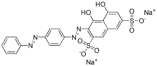 4,5-Dihydroxy-3-[[4-(phenylazo)phenyl]azo]naphthalene-2,7-disulfonic acid disodium salt structure