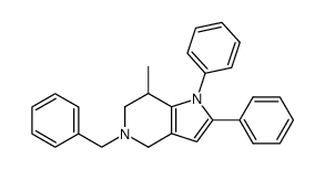 5-benzyl-7-methyl-1,2-diphenyl-4,5,6,7-tetrahydro-1H-pyrrolo[3,2-c]pyridine结构式