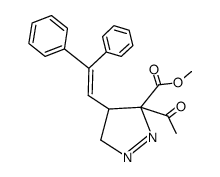 3-acetyl-4-(2,2-diphenyl-vinyl)-4,5-dihydro-3H-pyrazole-3-carboxylic acid methyl ester结构式