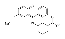 sodium,4-[[(3-fluoro-6-oxocyclohexa-2,4-dien-1-ylidene)-phenylmethyl]amino]heptanoate Structure