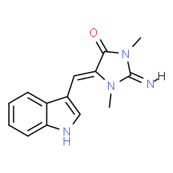 2-Imino-5-(1H-indol-3-ylmethylene)-1,3-dimethylimidazolidin-4-one Structure