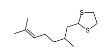 2-(2,6-dimethylhept-5-enyl)-1,3-dithiolane结构式