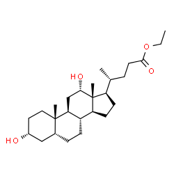 (R)-乙基4-((3R,5R,8R,9S,10S,12S,13R,14S,17R)-3,12-二羟基-10,13-二甲基十六氢-1H-环戊二烯并[a]菲-17-基)戊酸乙酯结构式