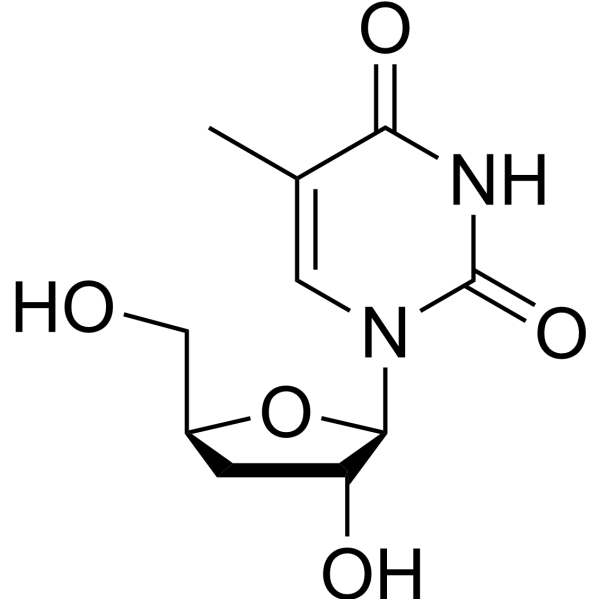 3'-脱氧-5-甲基尿苷结构式