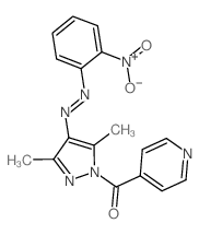 [3,5-dimethyl-4-(2-nitrophenyl)diazenyl-pyrazol-1-yl]-pyridin-4-yl-methanone结构式