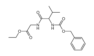 N-(N-benzyloxycarbonyl-DL-valyl)-glycine ethyl ester结构式