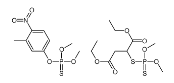diethyl 2-dimethoxyphosphinothioylsulfanylbutanedioate,dimethoxy-(3-methyl-4-nitrophenoxy)-sulfanylidene-λ5-phosphane Structure