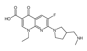 1-ethyl-6-fluoro-7-[3-(methylaminomethyl)pyrrolidin-1-yl]-4-oxo-1,8-naphthyridine-3-carboxylic acid Structure