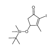 4-{[tert-butyl(dimethyl)silyl]oxy}-2-iodo-3-methylcyclopent-2-en-1-one结构式