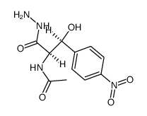 threo-N-Acetyl-β-(4-nitro-phenyl)-D-serin-hydrazid Structure