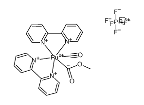 [Ru(2,2'-bipyridine)2(CO)(C(O)OCH3)](PF6)结构式