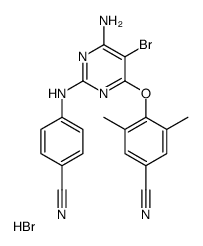 4-({6-Amino-5-bromo-2-[(4-cyanophenyl)amino]-4-pyrimidinyl}oxy)-3 ,5-dimethylbenzonitrile hydrobromide (1:1) Structure